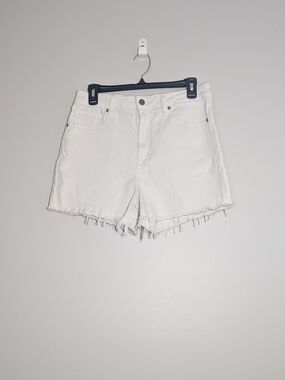 NWT Hidden Denim Sofie, Raw Fray Hem, High Rise Mom Shorts, White, Size L, 90s